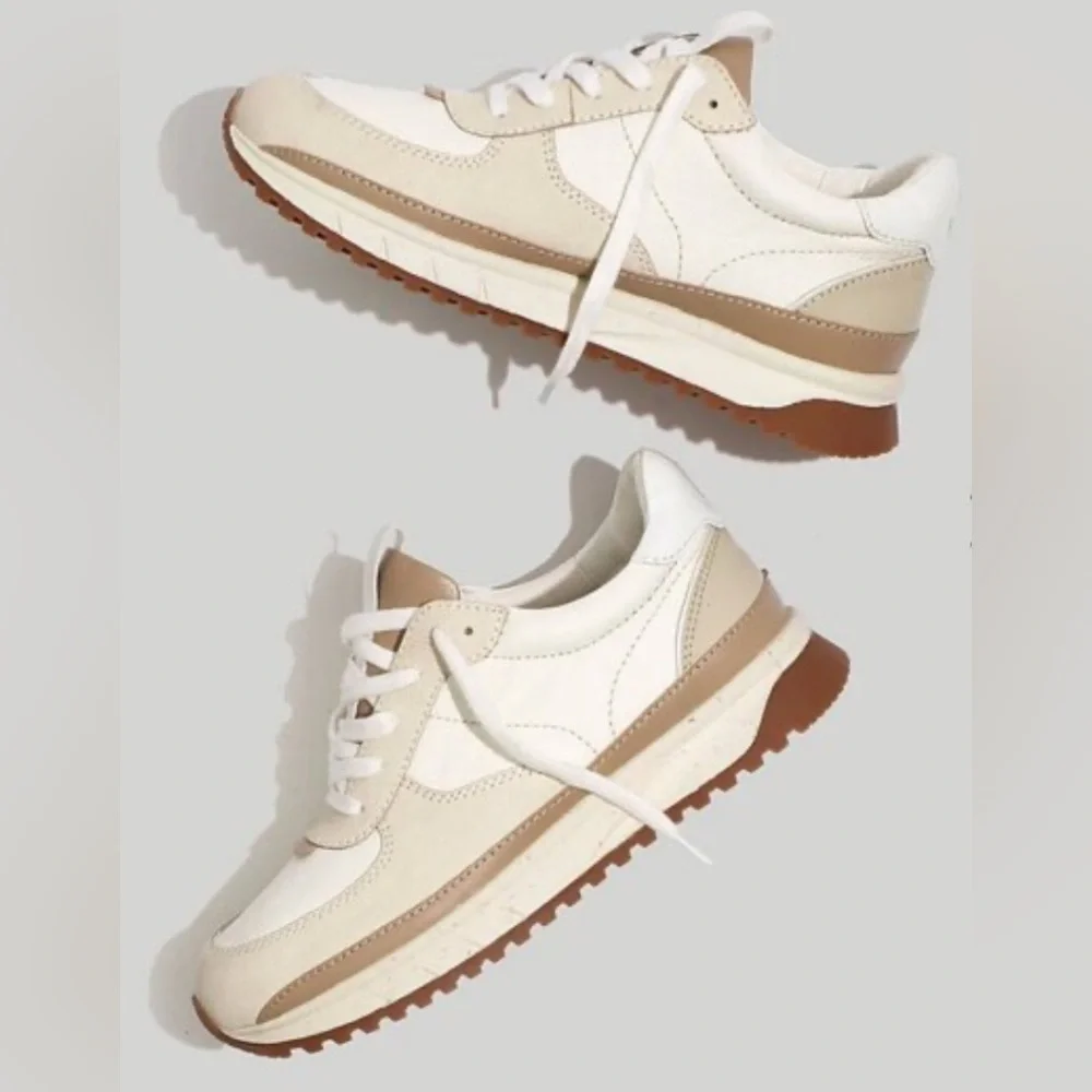 Madewell Kickoff Trainer Sneaker in Antique Cream Women’s Size 5 1/2